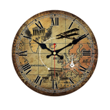 Horloge Carte Du Monde Authentique Murale