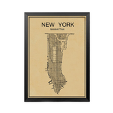 Carte Du Monde Déco New York Vintage Map