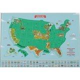 Carte du Monde à Gratter Grand Format USA