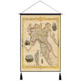 Carte du monde ancienne sur toile Italie vintage.