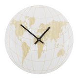 Horloge mondiale murale design rayures.