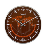 Horloge mappemonde fuseaux horaires rouge.