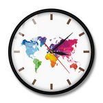 Horloge mondiale carte couleur.