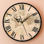 Carte du monde horloge vintage.