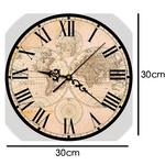 Carte du monde horloge 30cm.