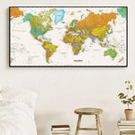 Poster Carte Du Monde Avec Pays