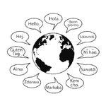 Sticker globe langues