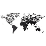 Sticker carte du monde montagnes noir