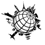 Sticker monde globe noir