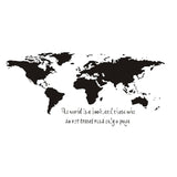 Sticker mural écriture carte du monde