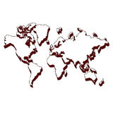 Sticker carte du monde bordeaux effet 3d