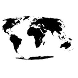 Sticker carte du monde noir effet globe