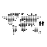 Sticker carte du monde égalité homme femme