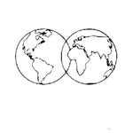 Sticker double globe noir