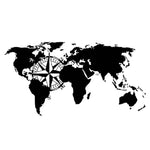 Sticker carte du monde décoratif noir
