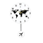 Horloge mondiale déco avion noir