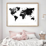 Carte du monde noir et blanc pauline décoration.