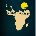 Sticker Carte Du Monde Afrique En Beige