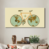 Carte du Monde Poster Mural Vélo Terre