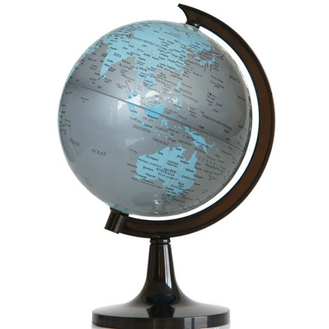 Globe Terrestre Gris Et Bleu