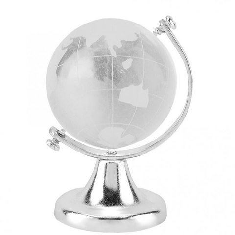 Globe Mappemonde Design Argent