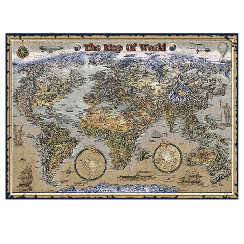 Puzzle map monde vintage.