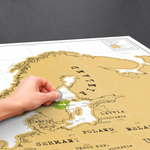 Carte du monde à Gratter Doré Continent européen