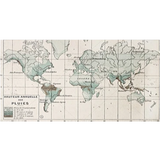 Carte du monde déco vintage fond blanc