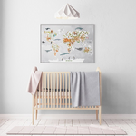 Carte du monde enfant charlie bébé.