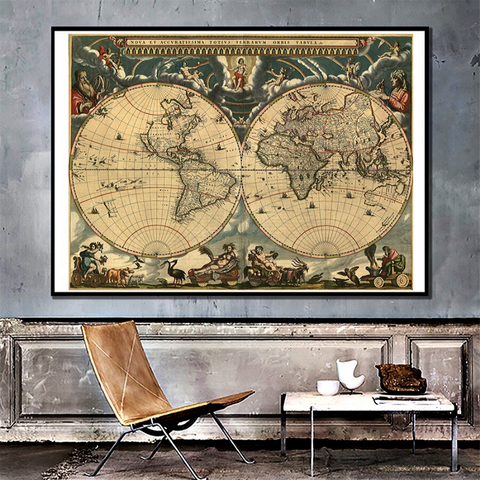 Carte du Monde Poster Latin