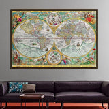 Carte du Monde Poster Vintage Colorée