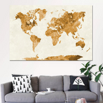 Carte du monde décoration orange.