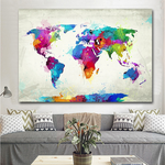 Carte du monde décoration moderne peinture.