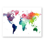 Poster Mural Carte du Monde Colorée Peinture
