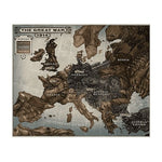 Poster carte du monde original ancien.