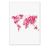 Poster Carte du Monde Plastifiée Rose