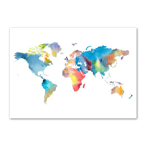 Poster Carte du Monde Coloré 