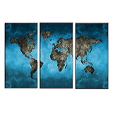 Carte du Monde Bleu en Tableau
