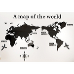 Stickers Muraux Carte du monde noir 