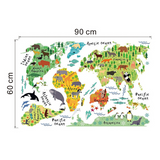 Carte du Monde Animaux en Stickers