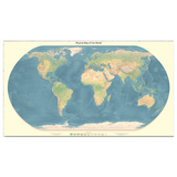 Carte du Monde Décoration Murale Classique Blanc et Bleu