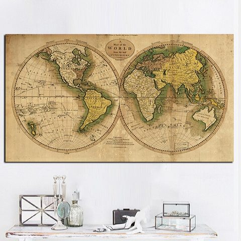 Carte du Monde Vintage Arthur