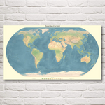 Carte du Monde Décoration Murale Classique Fond Foncé
